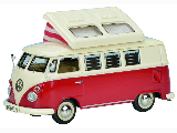 VW T1 CAMPER RED/WHITE (ROOF UP) 1-43 SCALE-03539SCHUCO VW T1 CA