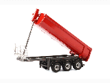 3 AXLE HALF PIPE TIPPING TRAILER RED 04-1155