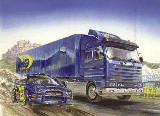 SCANIA+TRAILER SUBARU RACING TRUCK KIT-NO3812