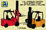 FORK LIFT TRUCKS YELLOW/RED WITH CAGE TWIN PACK L14