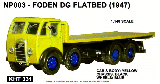FODEN DG FLATBED YELLOW N GAUGE (1947-1957)-NP003