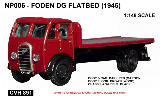 FODEN DG FLATBED RED N GAUGE (1946-1956)-NP006
