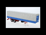 CLASSIC CURTAINSIDE TRAILER GREY/BLUE 1-43 SCALE TRL001